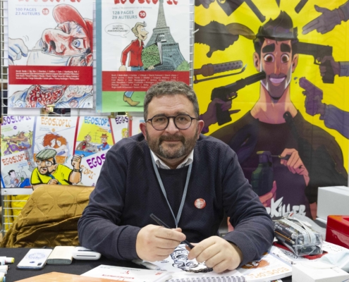 SoBD 2021 - Jerome Gorgeot sur le stand de sa revue Egoscopic - Photo Susy Lagrange