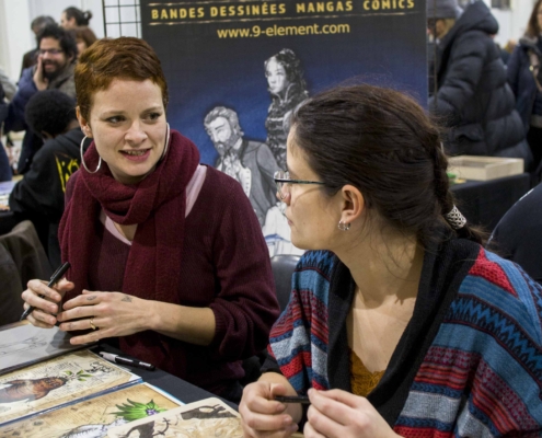 Stand des éditions Le 9e élément - Pauline Berger - Camille Maestracci