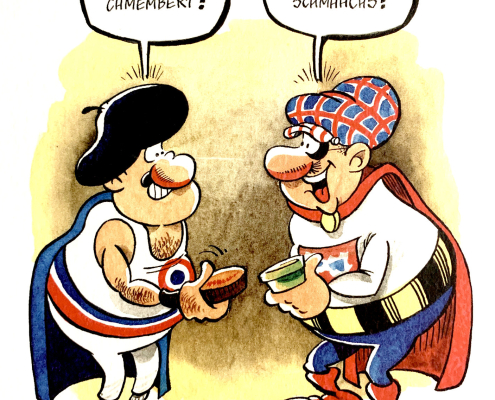 Superjhemp et Superdupont, dessin de Roger Leiner