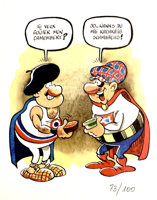 Superjhemp et Superdupont, dessin de Roger Leiner